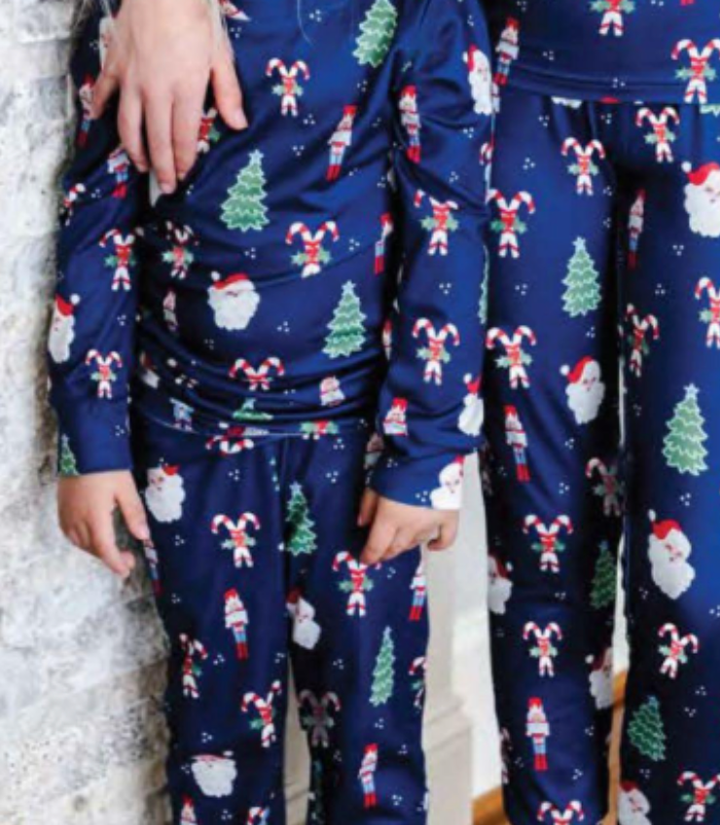 Mary Square - Peppermints + Pine Pajamas in Navy