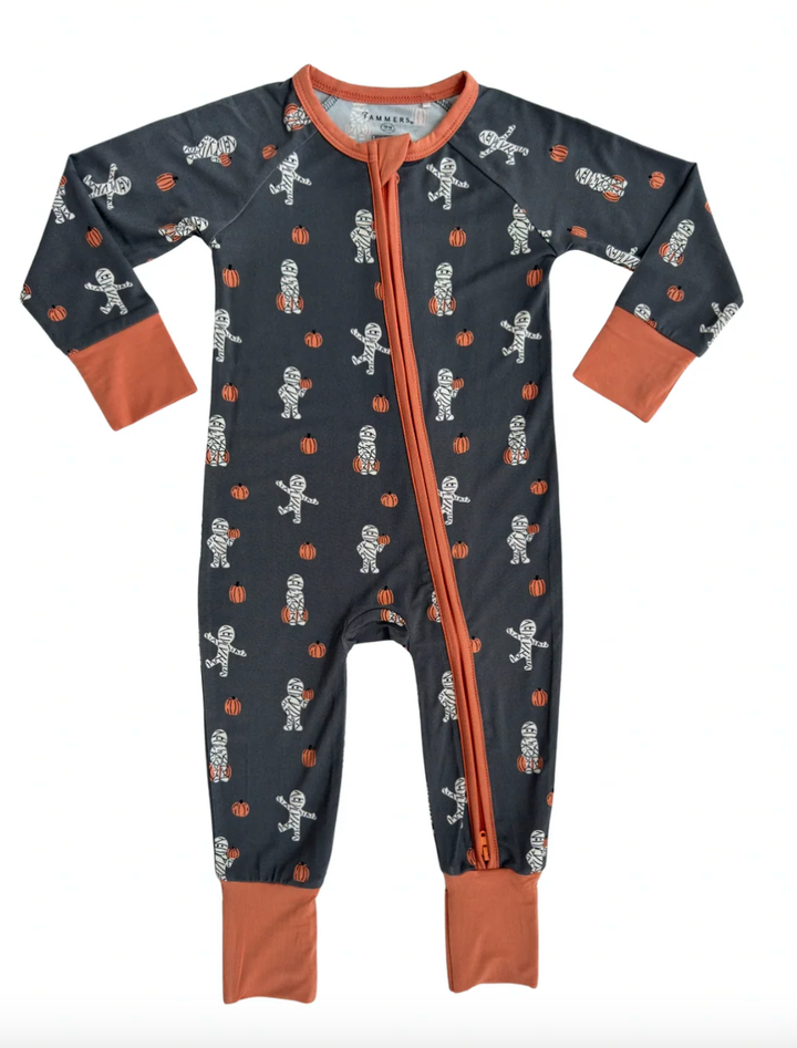 In My Jammers - Mummy Zipper Romper in Black