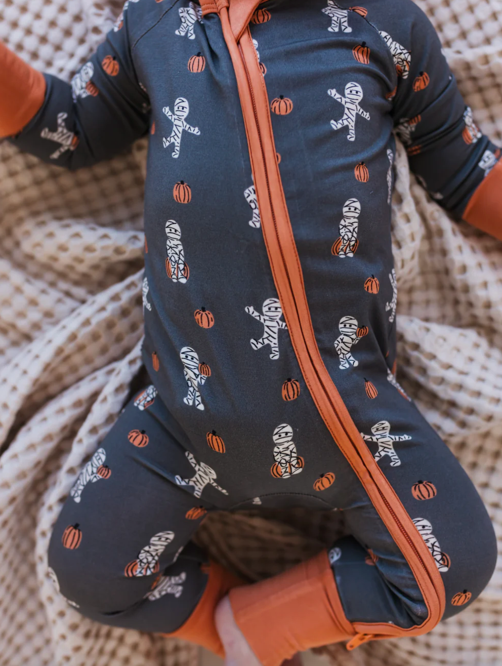 In My Jammers - Mummy Zipper Romper in Black