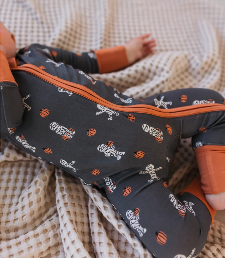 In My Jammers - Mummy Zipper Romper in Black