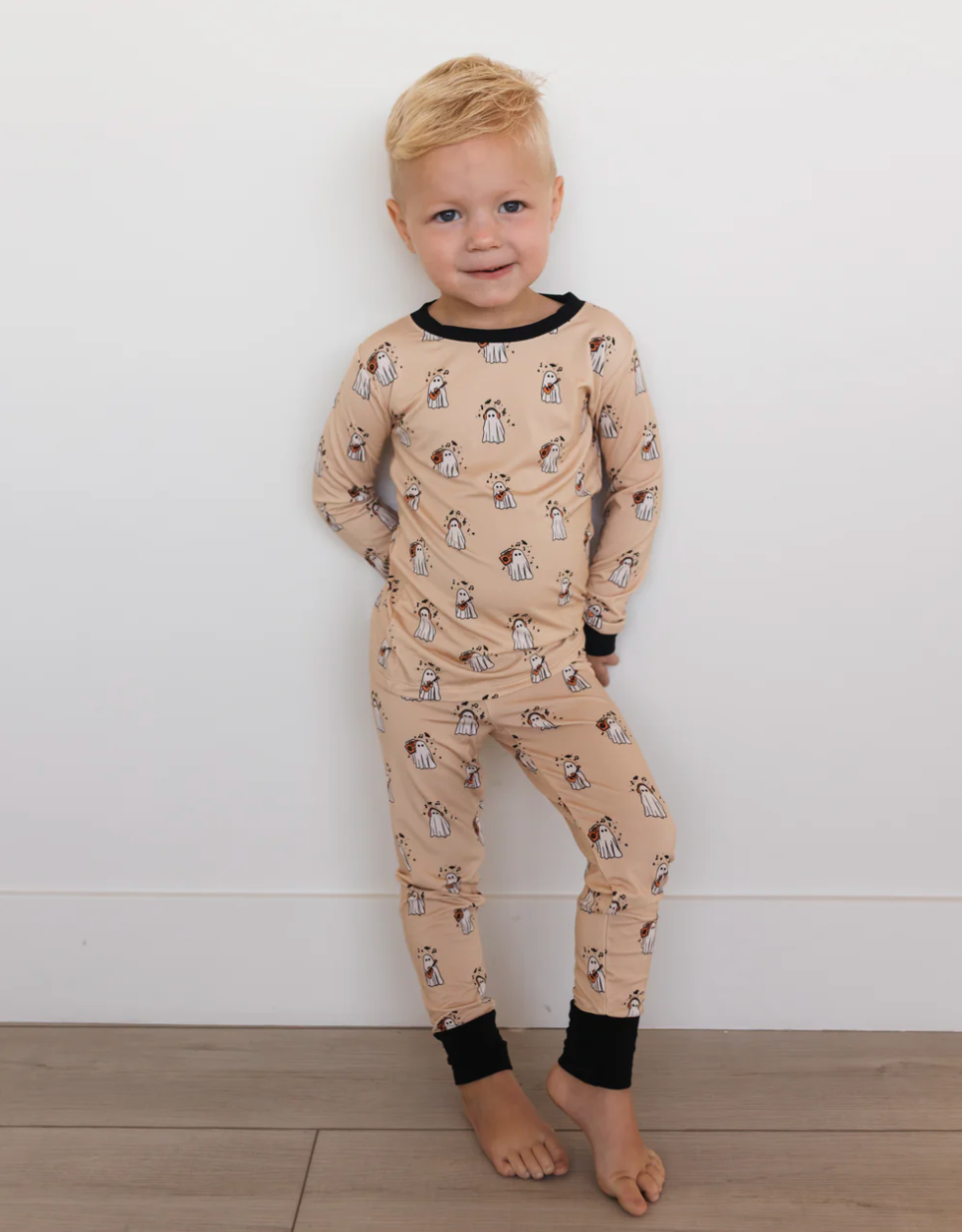 In My Jammers - DJ BooMBox Two-Piece PJ Set in Cream
