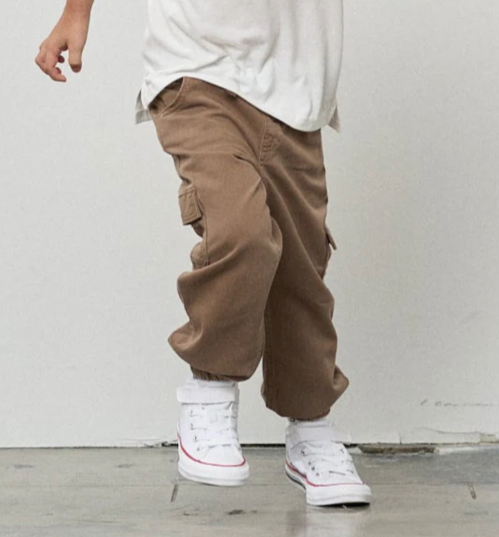 Little Bipsy - Cotton Twill Cargo Jogger in Mushroom