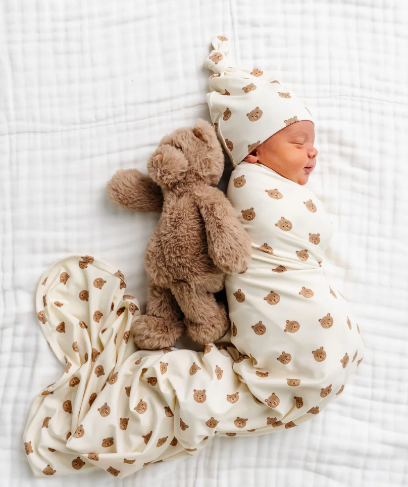 Lou Lou & Co - Teddy Swaddle Blanket in Ivory