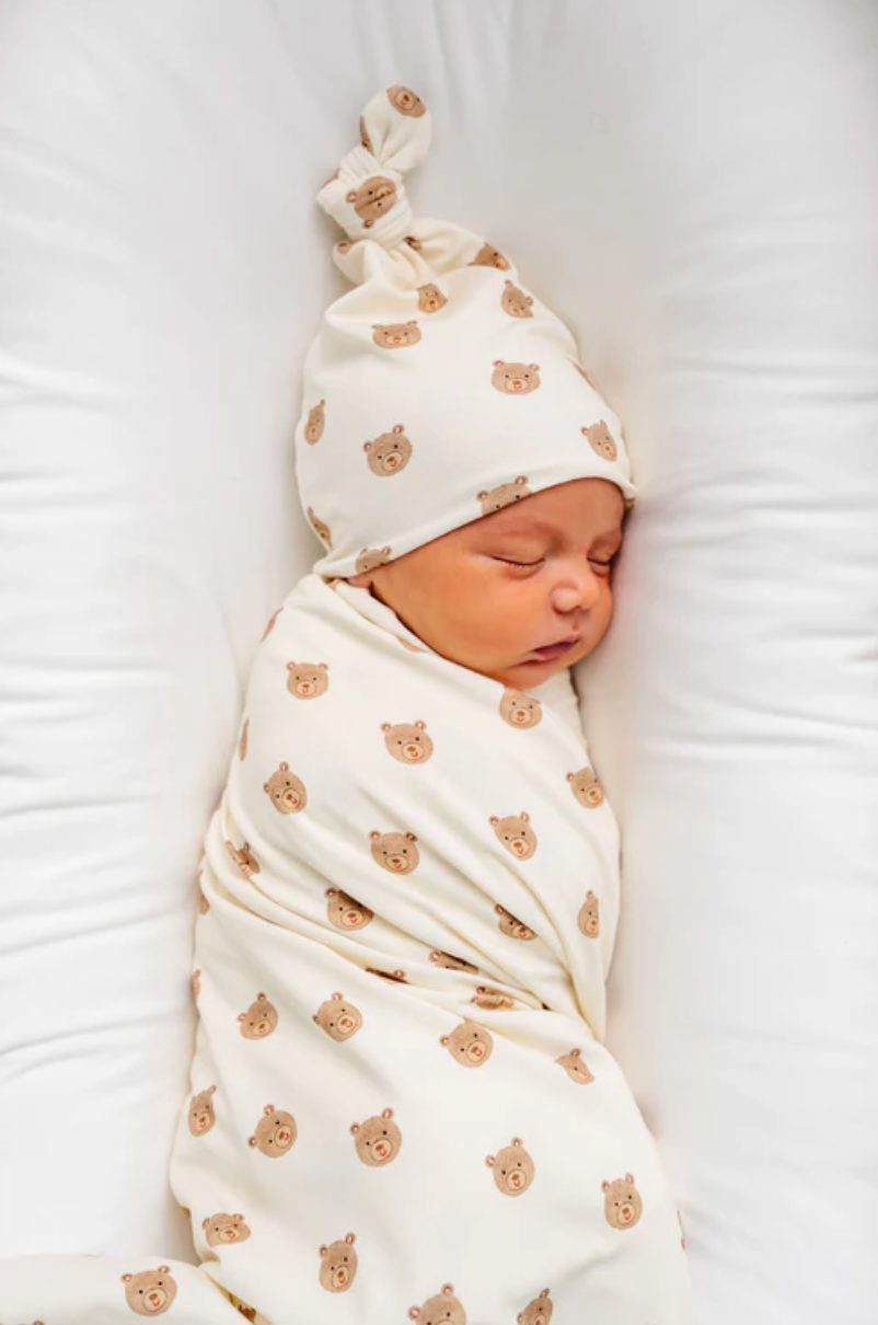 Lou Lou & Co - Teddy Swaddle Blanket in Ivory