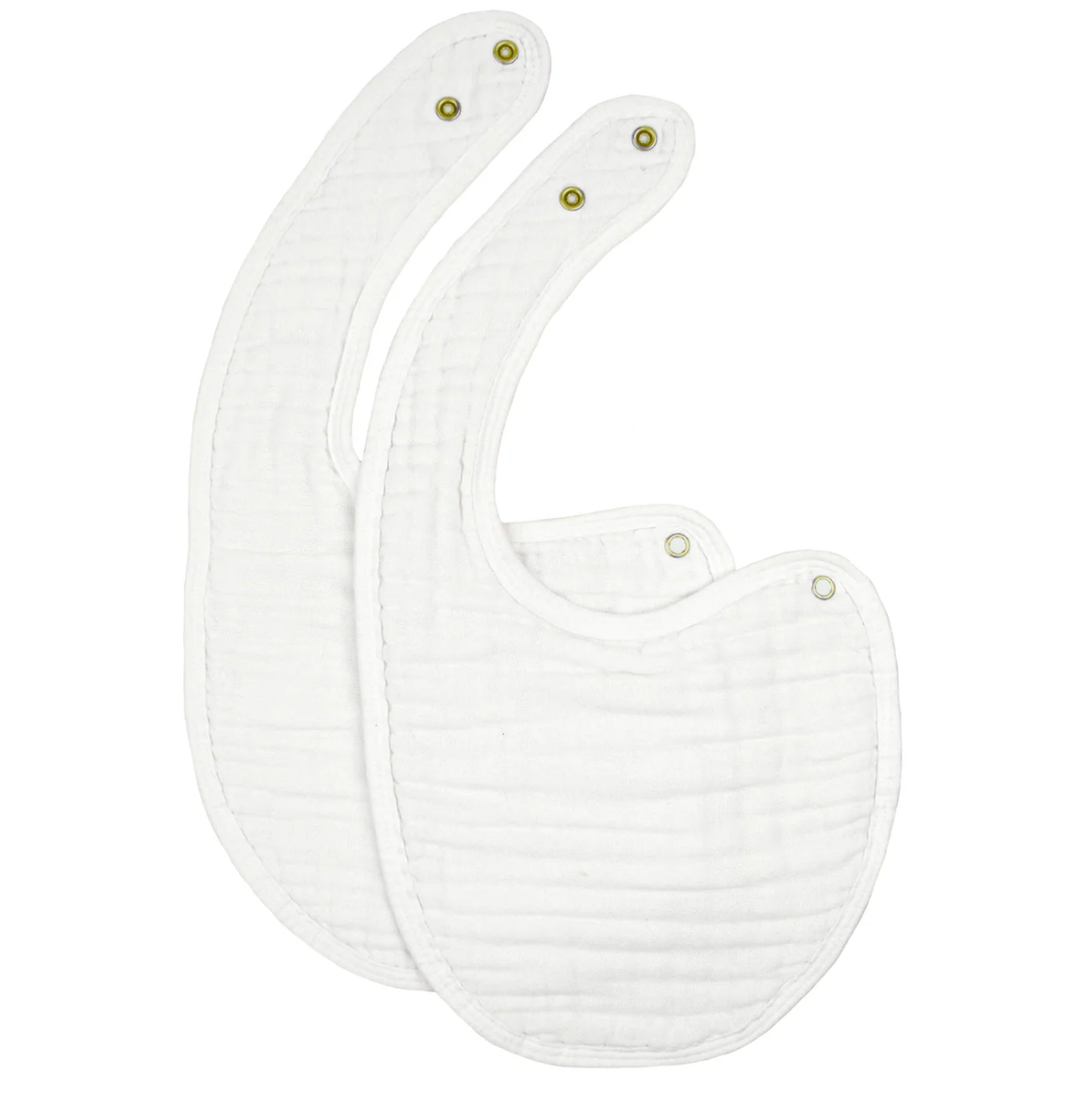 Lou Lou & Co - Cloud Muslin Bib 2-Pack in White