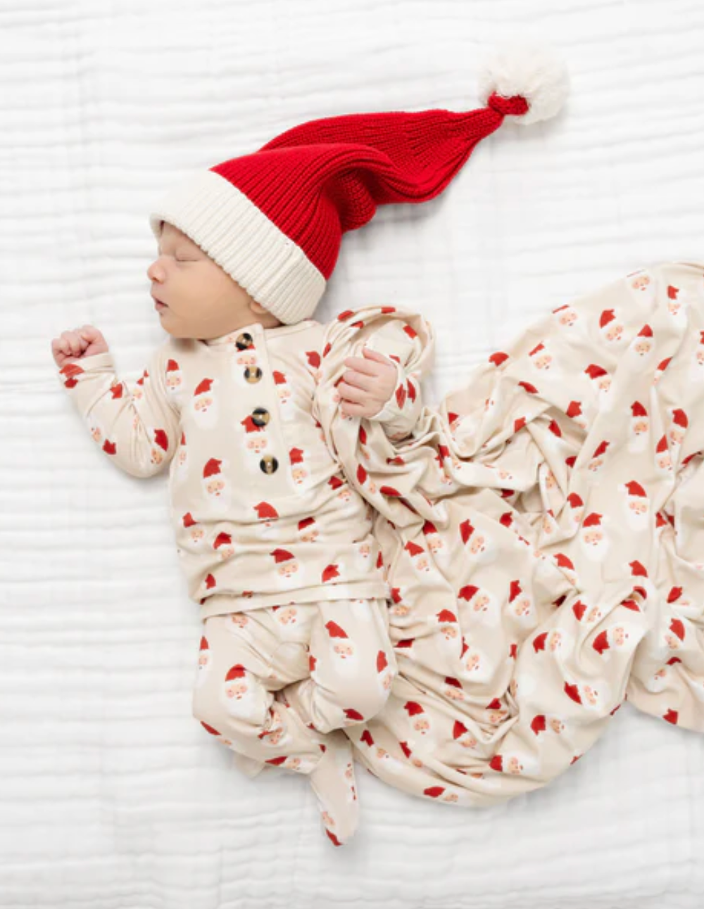 Lou Lou & Co - Santa Baby Swaddle Blanket in Light Taupe