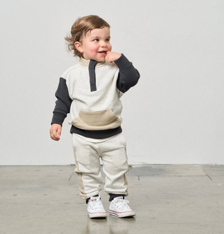 Little Bipsy - Side Stripe Jogger in Stone Grey