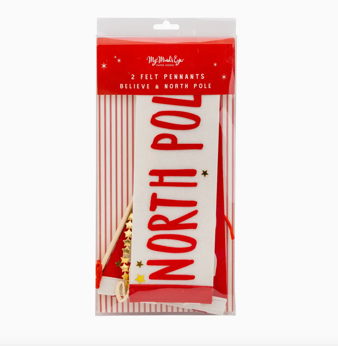 Believe/North Pole Felt Pennant Set - 14.5"