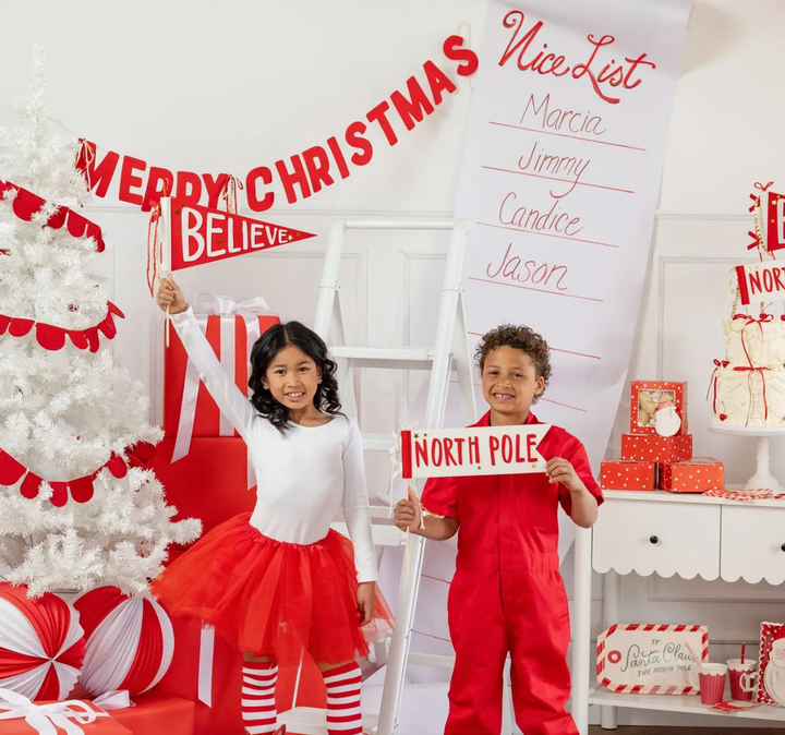 Believe/North Pole Felt Pennant Set - 14.5"