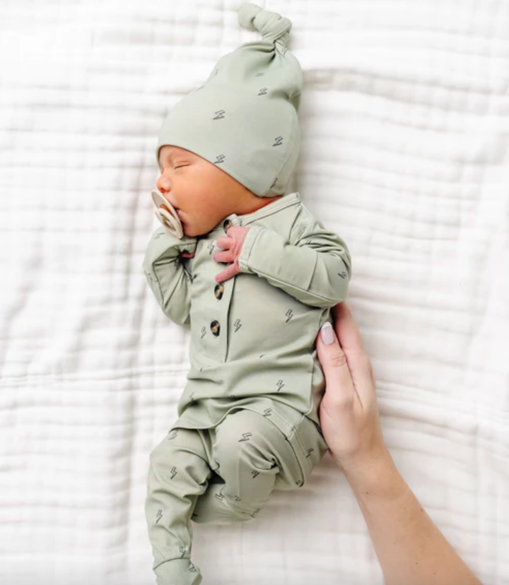 Lou Lou & Co - Nash Knotted Hat in Green with Bolts