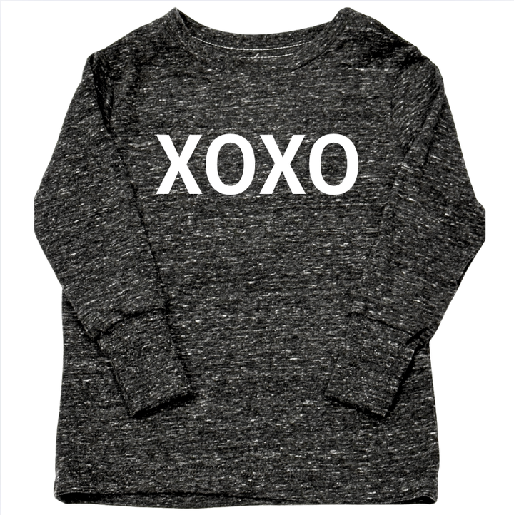 Silas - XOXO Long Sleeve Tee in Charcoal