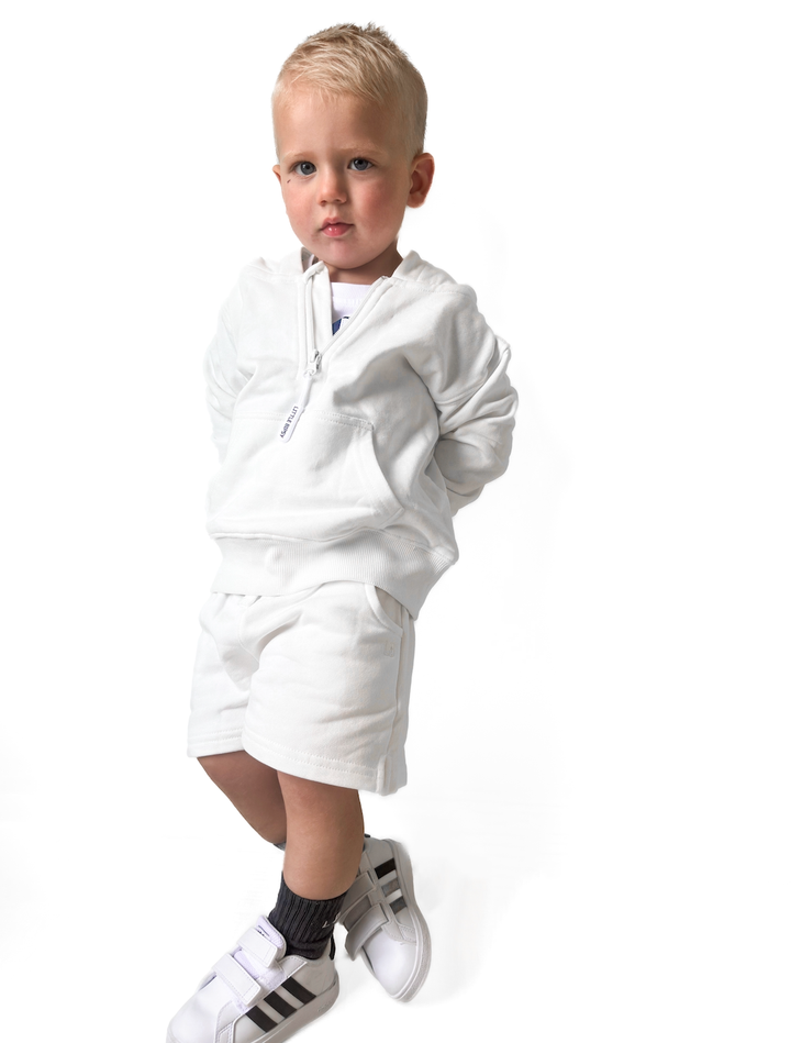 Little Bipsy - Quarter Zip Hoodie in White