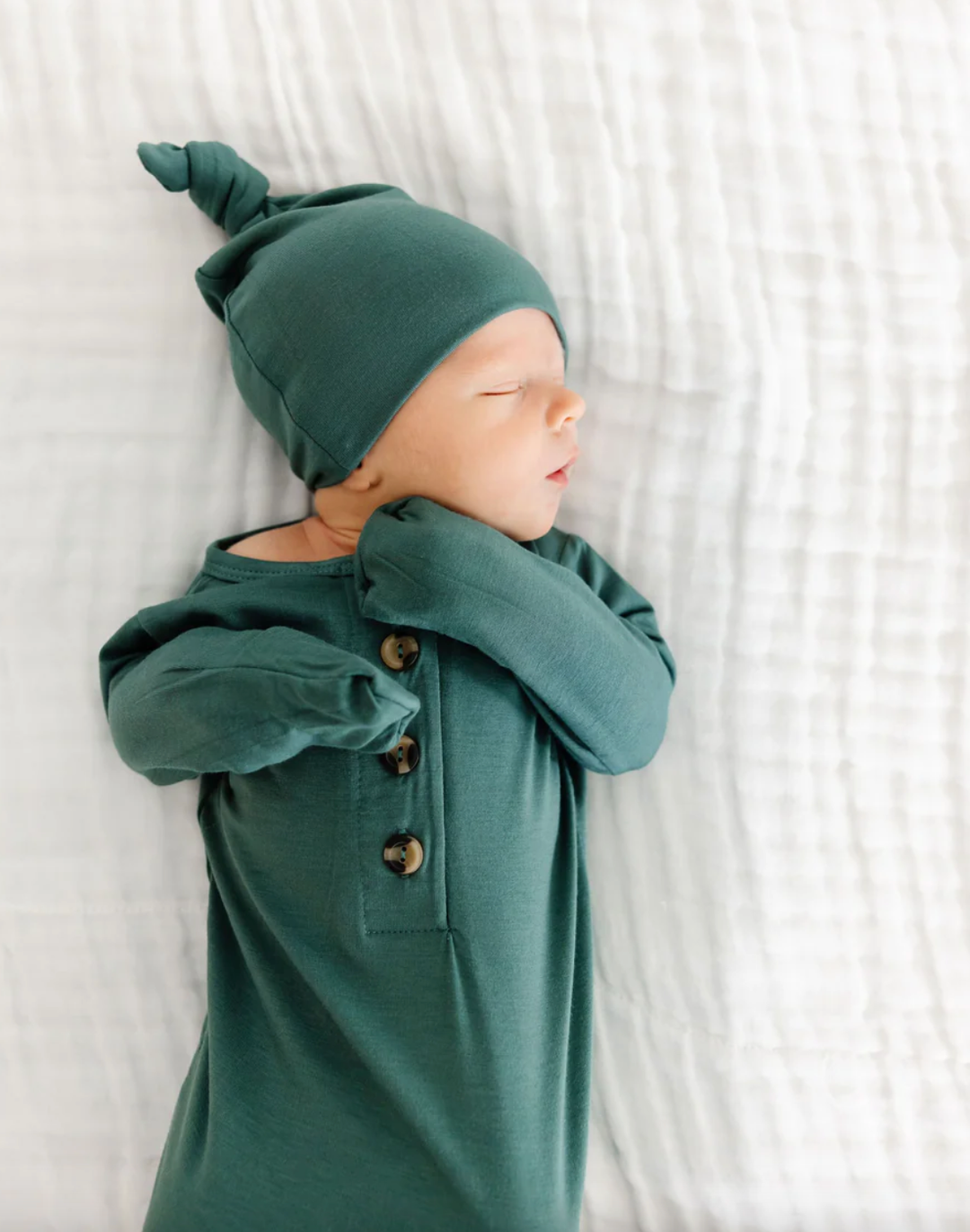 Lou Lou & Co - Infant Graham Knotted Hat in Dusty Blue/Green