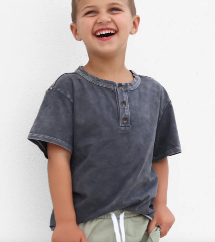 Little BIpsy grey wash henley