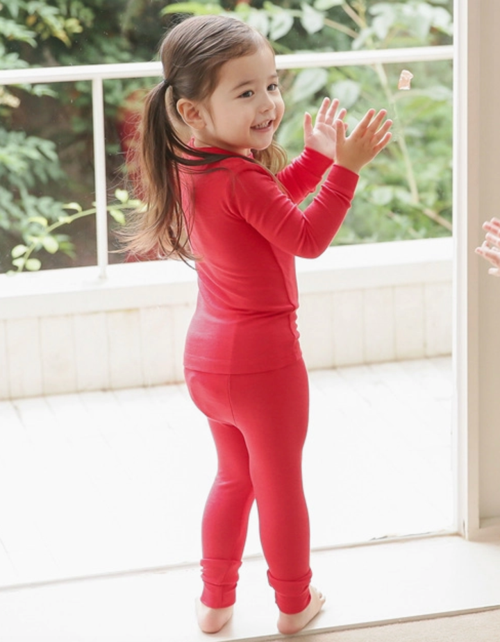 Basic Kids Modal Pajamas in Red (2T and 4/5)