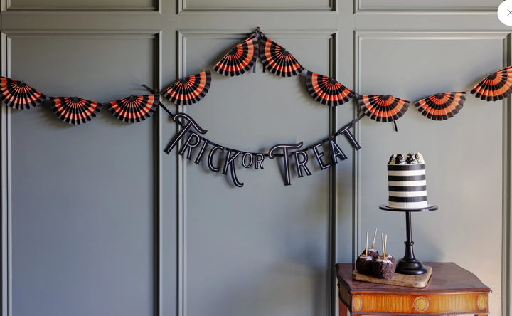 Trick-or-Treat Felt Banner in Black - 4'