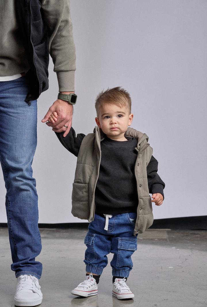 Little Bipsy - Elevated Waffle Crewneck in Black