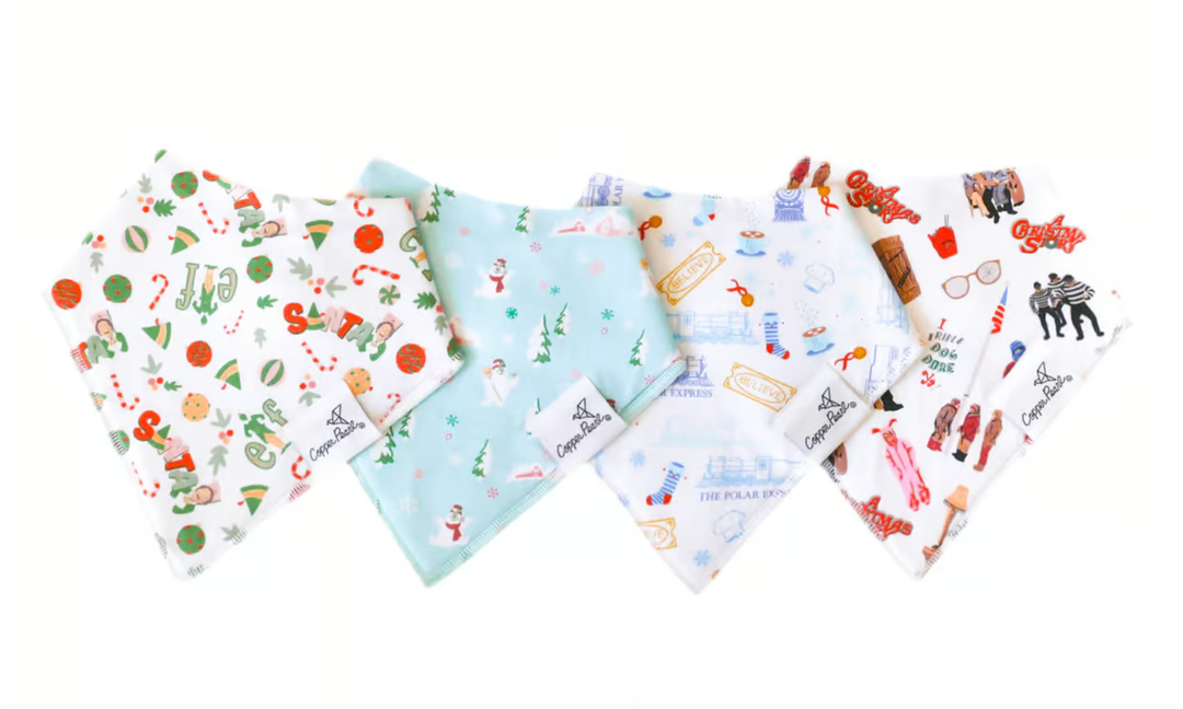 Copper Pearl - Baby Bandana Bib Set of 4 - Holiday Styles