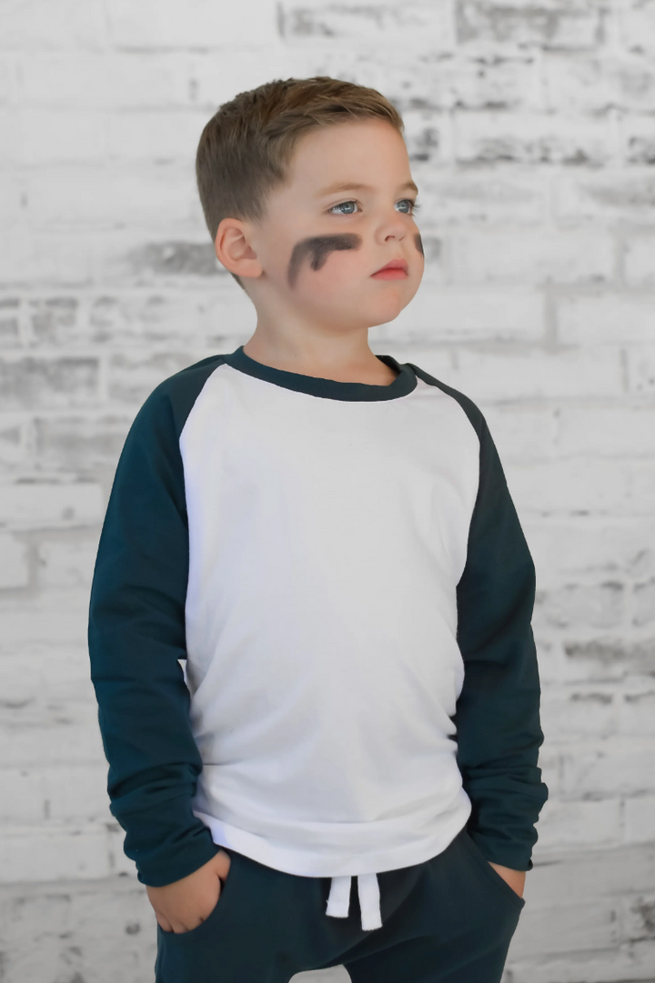 Little Bipsy - Long Sleeve Baseball Tee in Night Fall