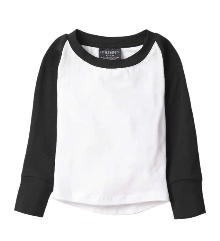 Little Bipsy - Long Sleeve Baseball Tee in Black