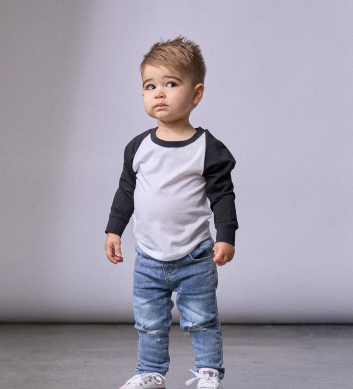 Little Bipsy - Long Sleeve Baseball Tee in Black