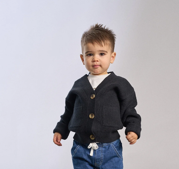 Little Bipsy - Knit Cardigan in Black