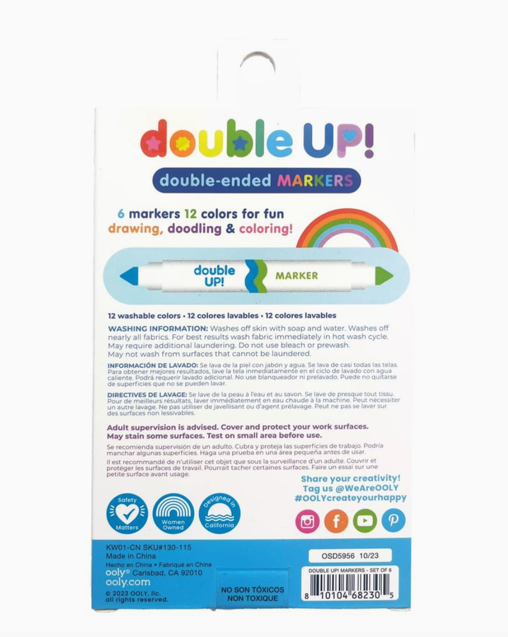 Ooly - Double Up! Double Ended Markers - Set of 6/12 Colors