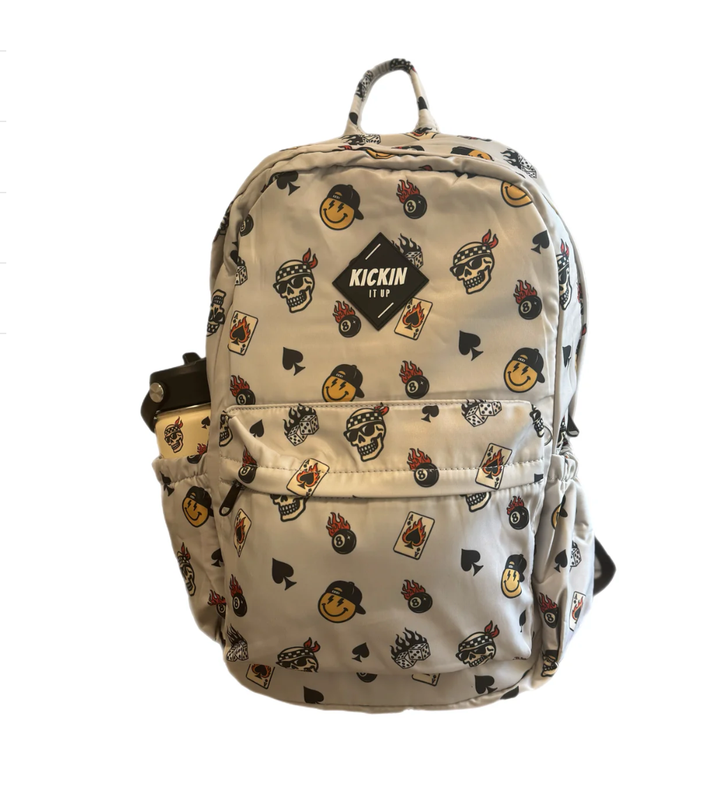 Kickin It Up - Rebel Vibes Backpack in Beige - Two Sizes