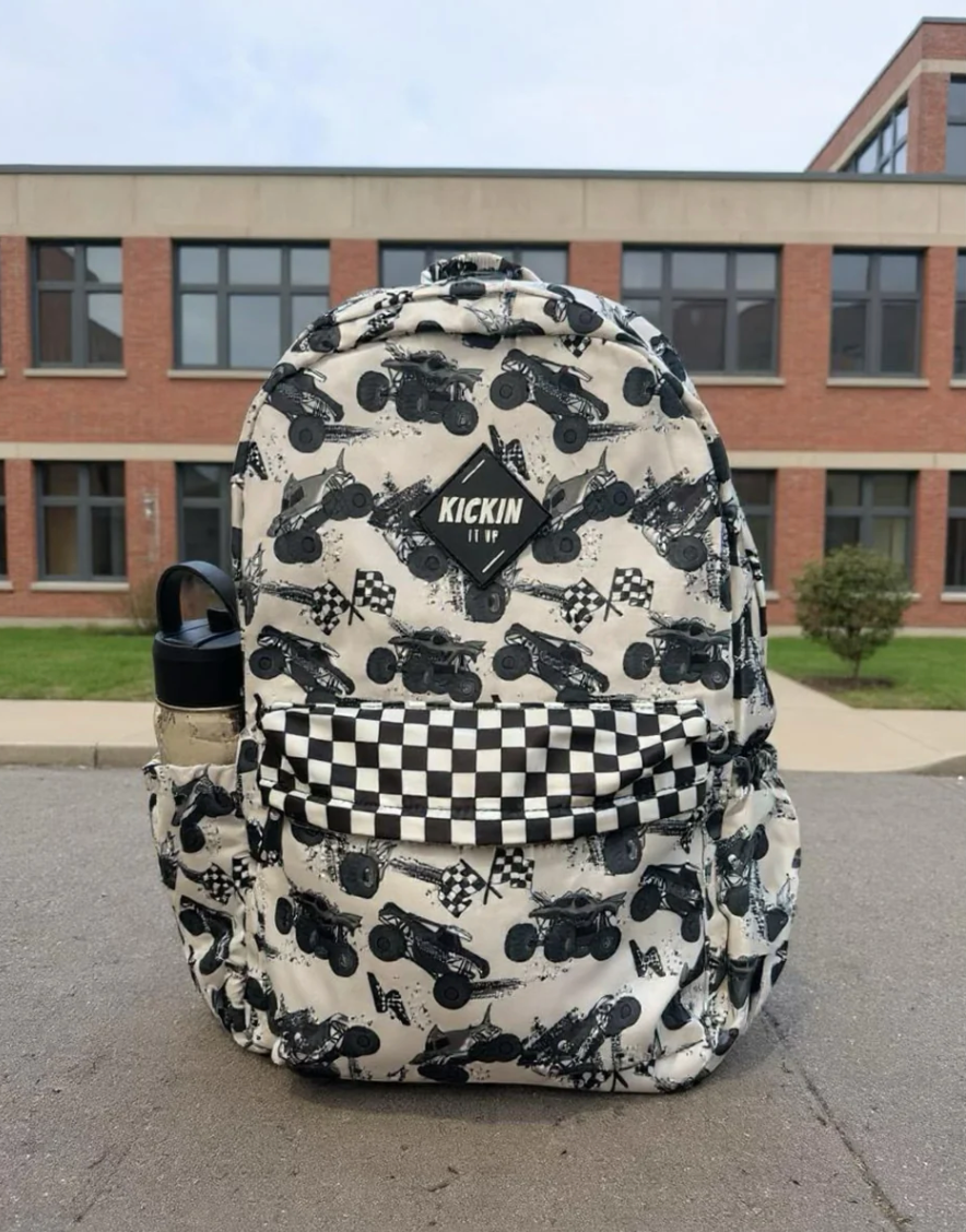 Kickin It Up - Crush Crew Backpack in Black/White - Two Sizes