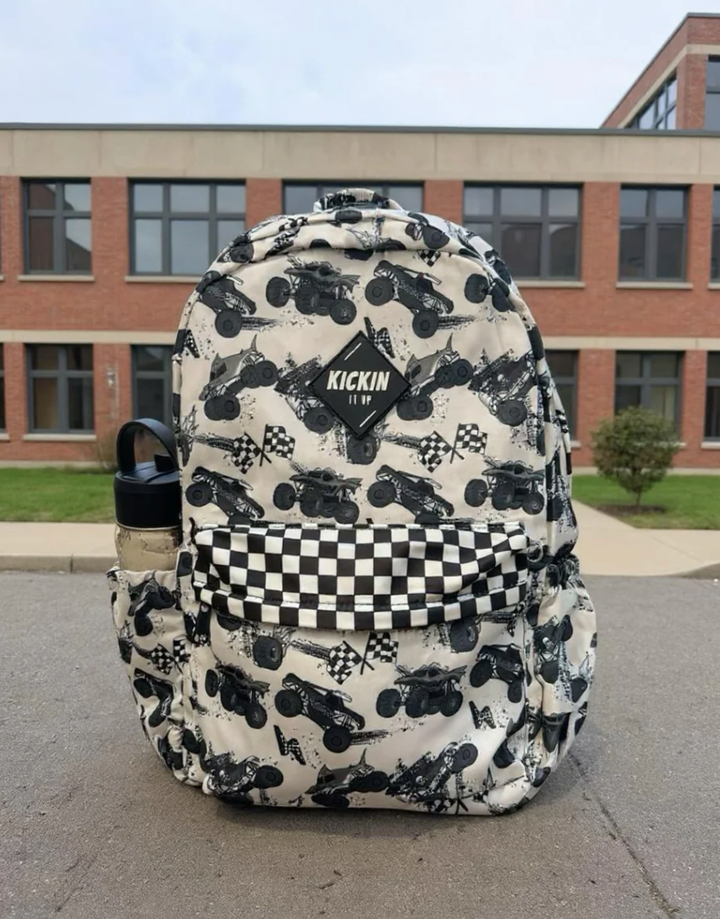 Kickin It Up - Crush Crew Backpack in Black/White - Two Sizes
