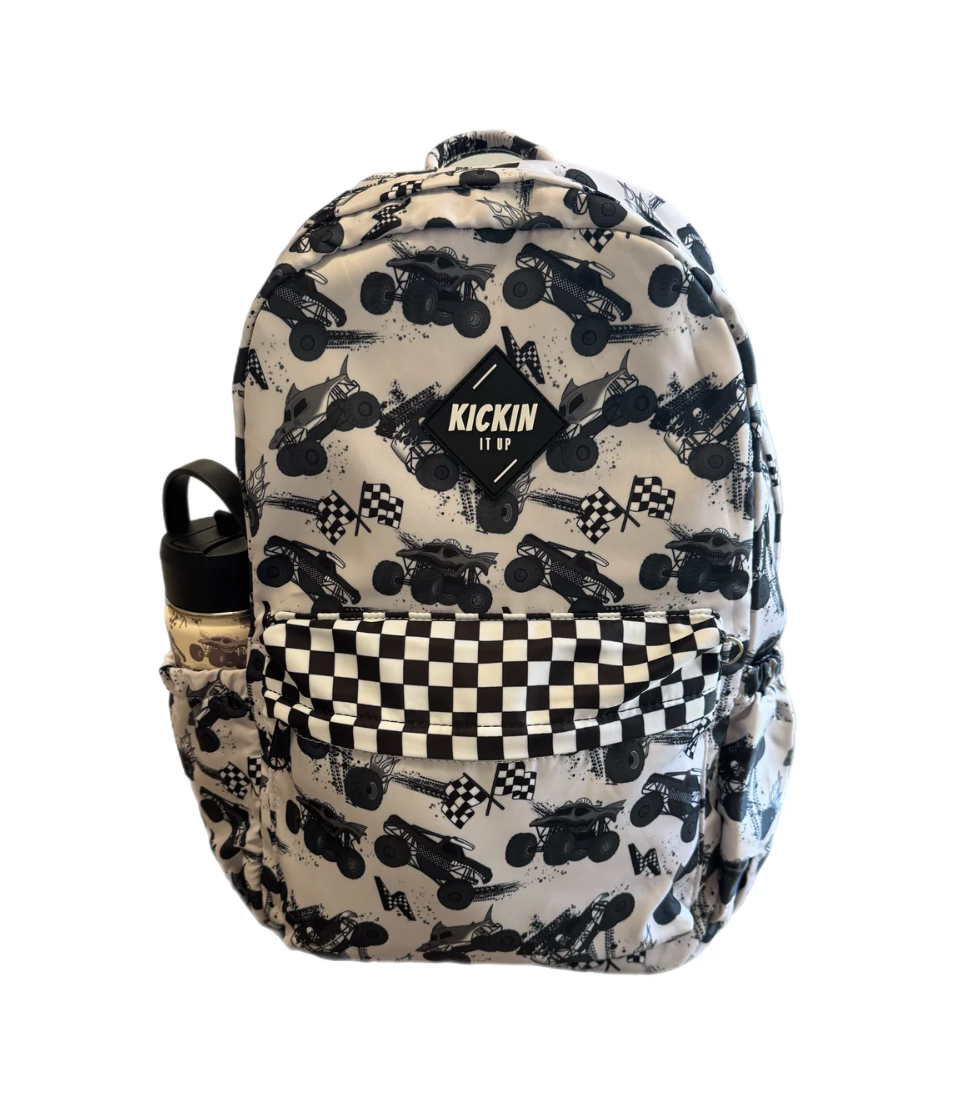 Kickin It Up - Crush Crew Backpack in Black/White - Two Sizes