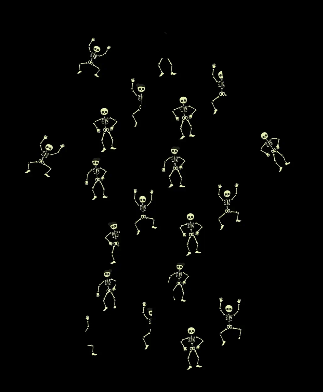 Miles - Glow-in-the-Dark Skeletons Zip Playsuit in Black