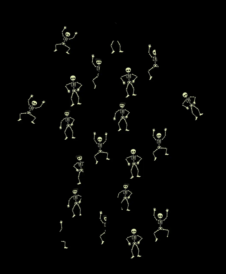 Miles - Glow-in-the-Dark Skeletons Zip Playsuit in Black