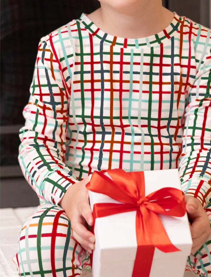 Mary Square - Holiday Plaid Pajamas in Greens/Red/Blue