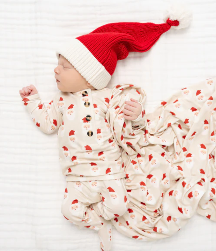 Lou Lou & Co - Infant Santa Baby Top + Bottom Set in Light Taupe