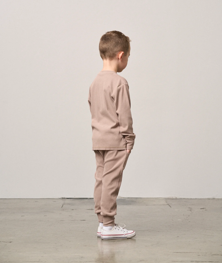 Little Bipsy - Long Sleeve Ribbed Tee in Mushroom