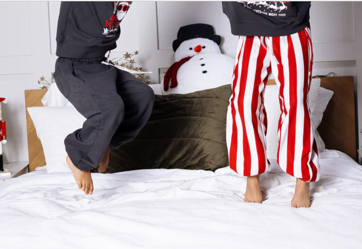 Minimalist Folk Co - Red and White Striped Baggy Joggers