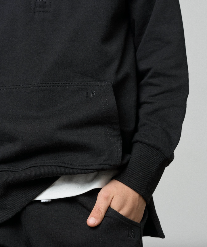 Little Bipsy - Quarter Zip Pullover in Black