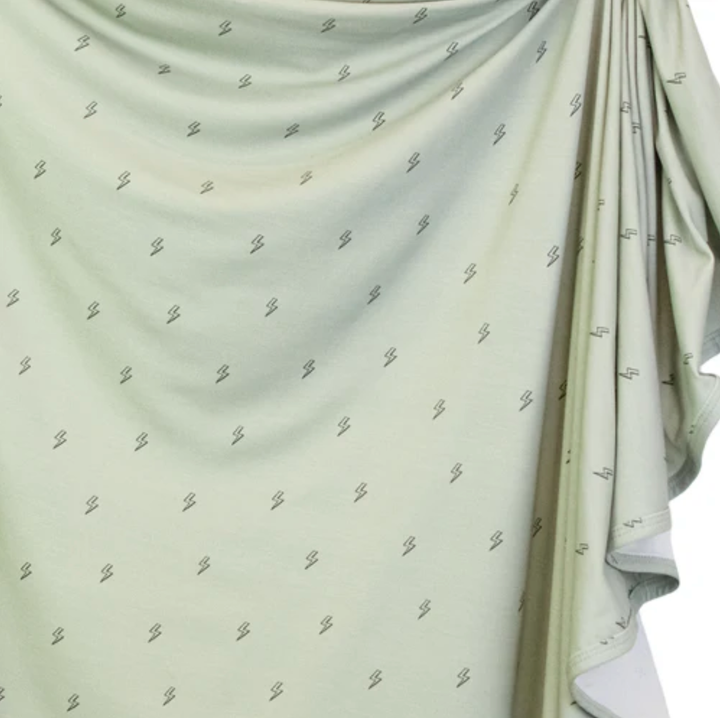 Lou Lou & Co -  Nash Swaddle Blanket in Green with Bolts