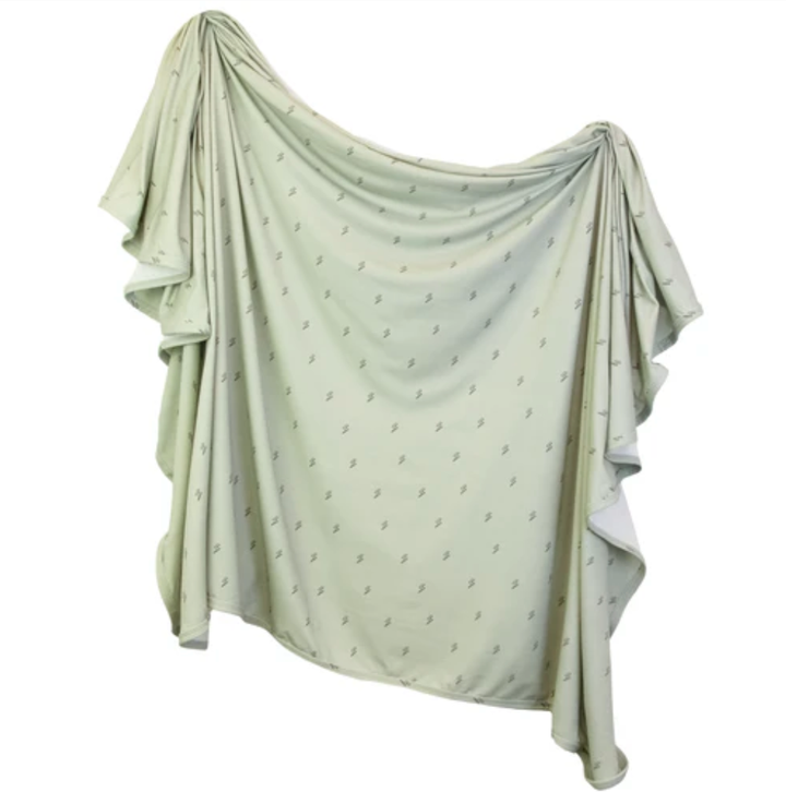 Lou Lou & Co -  Nash Swaddle Blanket in Green with Bolts