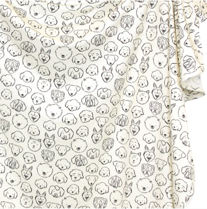 Lou Lou & Co - Dane Swaddle Blanket in Cream Dogs