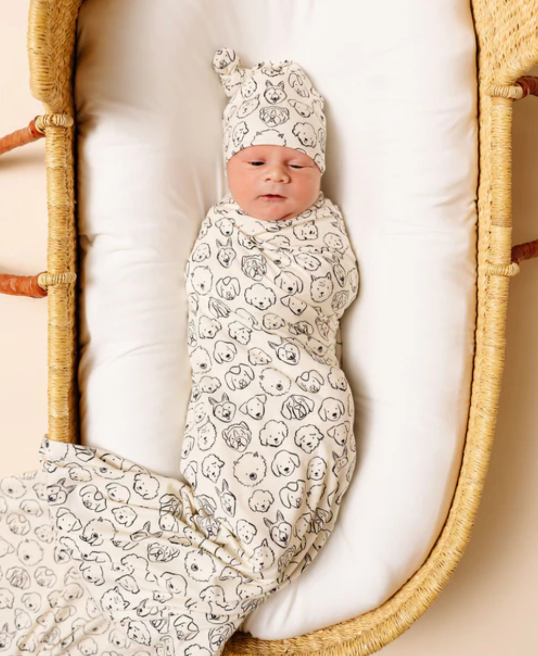 Lou Lou & Co - Dane Swaddle Blanket in Cream Dogs