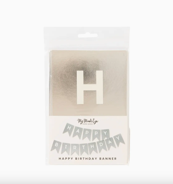 Silver Happy Birthday Banner 