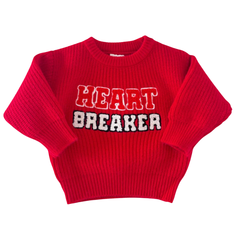 Spearmint Love Heart Breaker red sweater