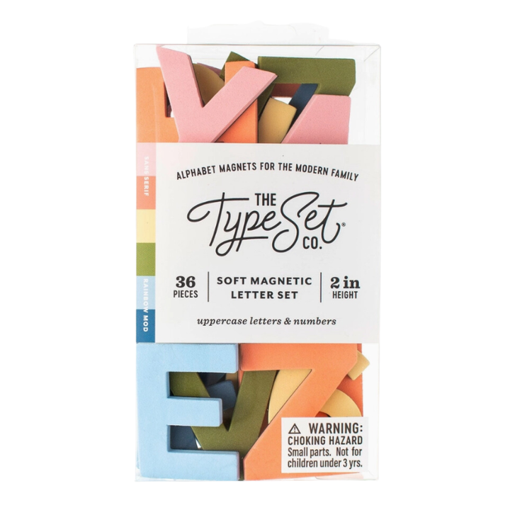 The Type Set 2" soft magnetic letters rainbow