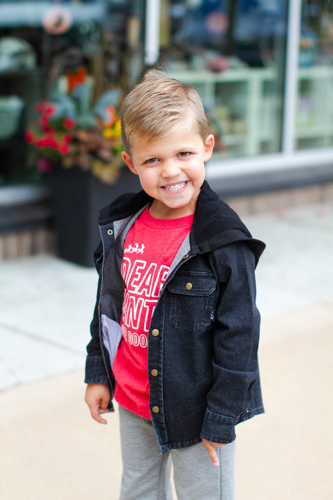 Tiny Whales Coastline boys black denim jacket