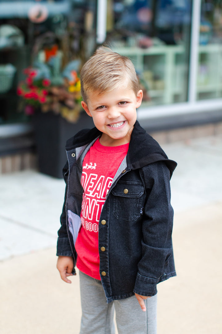 Tiny Whales Coastline boys black denim jacket