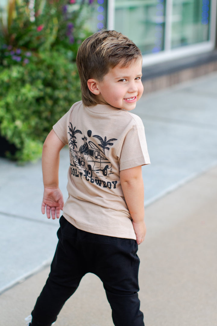 Tiny Whales Cool It Cowboy kids tee