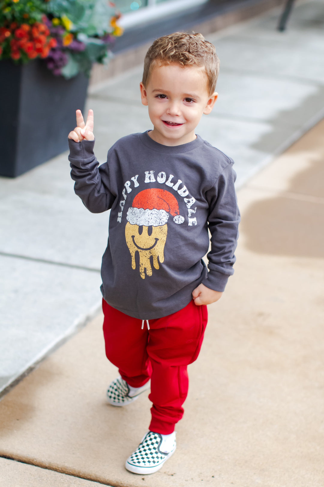 Tiny Whales Happy Holidays shirt for kids