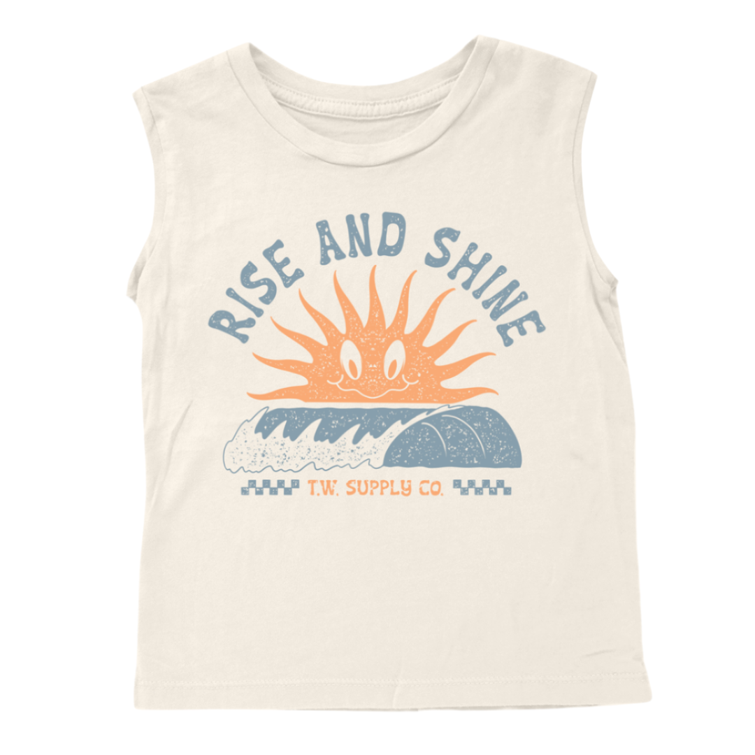Tiny Whales Rise and Shine muscle tank in Natural